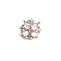 Anneau de diamant d'alliage de zinc sans nickel, avec résine, Placage de couleur d'or, bijoux de mode & pour femme & avec strass, doré, 18mm, Vendu par PC[