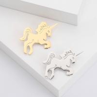 Collar Jewelry Brooch, 304 Stainless Steel, Unicorn, Vacuum Ion Plating, fashion jewelry & for woman 