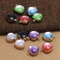 Cats Eye Pendants, Zinc Alloy, with Cats Eye, Heart, gold color plated, DIY Approx 