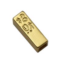 Zinc Alloy Spacer Beads, Rectangle, gold color plated, DIY Approx 