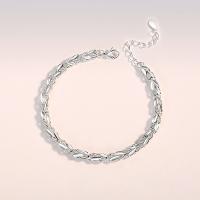 Sterling Silver Bracelets, 925 Sterling Silver, with 1.18inch extender chain, fashion jewelry & for woman Approx 5.9 Inch 