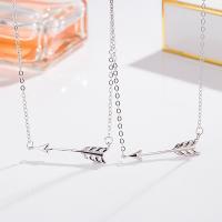 Sterling Silver Jewelry Necklace, 925 Sterling Silver, with 1.97inch extender chain, Arrow, fashion jewelry & for woman Approx 15.74 Inch 