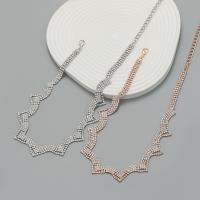 Rhinestone Zinc Alloy Necklace, with 5.5inch extender chain, fashion jewelry & for woman & with rhinestone Approx 15.7 Inch 