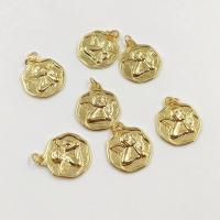 Brass Jewelry Pendants, gold color plated, DIY 16.27mm [