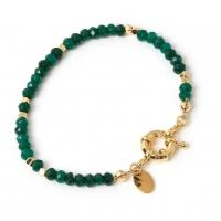 Gemstone Bracelets, Natural Stone, with Brass, gold color plated, fashion jewelry & for woman Approx 6.5 Inch 