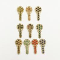 Подвески из натуральных камни и латуни, Природный камень, с Латунь, Ключ, плакирован золотом, DIY, Много цветов для выбора, 36.76mm, продается PC