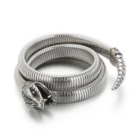 Stainless Steel Bangle, 304 Stainless Steel, Snake, Vacuum Ion Plating, for man & multi-strand 
