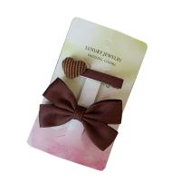 Alligator Hair Clip, Polyester and Cotton, with Iron, 2 pieces & for children, coffee color, 60mm [