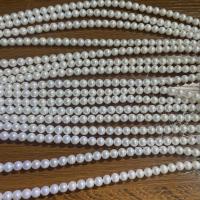 Natural Freshwater Pearl Loose Beads, Slightly Round, DIY, white, 8mm Approx 37 cm [