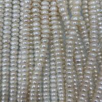 Natural Freshwater Pearl Loose Beads, Flat Round, DIY, white, 8-9mm Approx 37 cm 