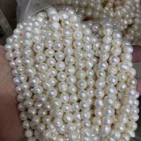 Perles nacres baroques de culture d'eau douce , perle d'eau douce cultivée, DIY, blanc, 8-9mm Environ 37 cm, Vendu par brin