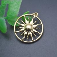 Brass Jewelry Pendants, Sun, gold color plated, DIY & hollow 