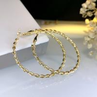 Brass Hoop Earring, Donut, gold color plated, fashion jewelry & for woman 