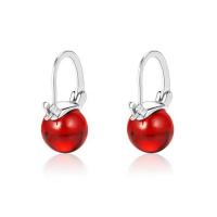 Sterling Silver Drop Earring, 925 Sterling Silver, with Garnet, fashion jewelry & for woman [