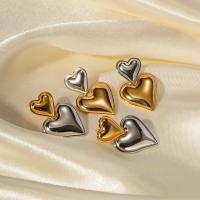 Stainless Steel Drop Earring, 304 Stainless Steel, Heart, Vacuum Ion Plating, fashion jewelry & for woman 