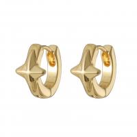Zinc-Alloy-Huggie-Hoop-Earring, alliage de zinc, plaqué de couleur d'or KC, bijoux de mode & pour femme, doré Vendu par paire