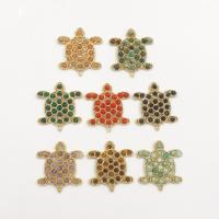 Gemstone Brass Pendants, Natural Stone, with Brass, Turtle, gold color plated, DIY 35.24mm [