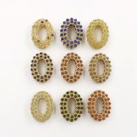 Single Gemstone Beads, Natural Stone, with Brass, Oval, gold color plated, DIY & hollow 30.27mm 