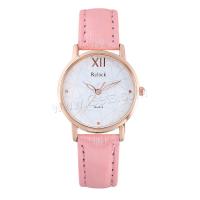 Wrap Watch, PU Leather, with Glass & 304 Stainless Steel & Zinc Alloy, Round, rose gold color plated, fashion jewelry & Chinese movement & for woman Approx 233 cm 