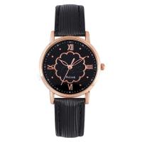 Wrap Watch, PU Leather, with Glass & 304 Stainless Steel & Zinc Alloy, Round, rose gold color plated, fashion jewelry & Chinese movement & for woman Approx 233 mm [