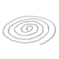 Stainless Steel Oval Chain, 304 Stainless Steel, Vacuum Ion Plating, DIY, 3mm Approx 5 m [