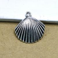 Zinc Alloy Jewelry Pendants, Shell, antique silver color plated, DIY Approx 