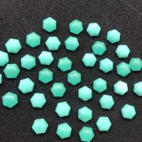 Cabochon de Turquoise synthétique, hexagone, DIY, vert, 8mm Vendu par sac