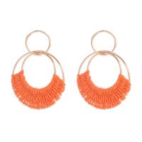 Zinc Alloy Stud Earring, with Cotton Thread, plated, fashion jewelry  & for woman 