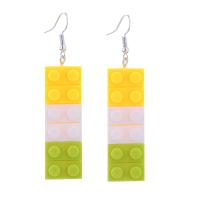 Plastic Drop Earring, with Zinc Alloy, handmade, fashion jewelry & for woman 