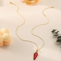 Emaille Zink Legierung Halskette, Zinklegierung, mit Emaille, mit Verlängerungskettchen von 6cm, Modeschmuck & für Frau, Goldfarbe, Länge:ca. 40 cm, verkauft von PC