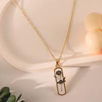 Enamel Zinc Alloy Necklace, with enamel, with 6cm extender chain, Rose, fashion jewelry & for woman Approx 40 cm 
