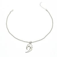Zinc Alloy Necklace, silver color plated, fashion jewelry & for woman, silver color Approx 21-50 cm 