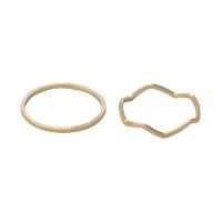 Zinc Alloy Ring Set, gold color plated, 2 pieces & fashion jewelry & for woman, golden, 18mm [