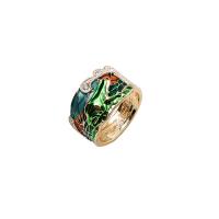 Enamel Zinc Alloy Finger Ring, gold color plated, fashion jewelry & for woman, multi-colored, 18mm 