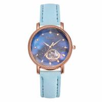 Women Wrist Watch, PU Leather, with Glass & 304 Stainless Steel & Zinc Alloy, Round, rose gold color plated, fashion jewelry & Chinese movement & for woman Approx 232 mm [