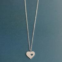 Stainless Steel Jewelry Necklace, 304 Stainless Steel, Heart, plated, fashion jewelry & DIY Approx 17 Inch 