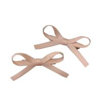 Alligator Hair Clip, Polyester and Cotton, with Plastic Pearl & Iron, Bowknot, 2 pieces & for children, pink, 40mm [