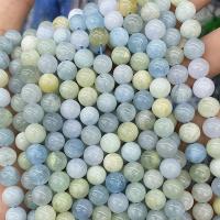 Aquamarin Perlen, rund, poliert, DIY & verschiedene Größen vorhanden, verkauft von Strang