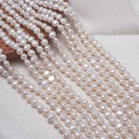 Keshi Cultured Freshwater Pearl Beads, DIY, white, 5-6mm Approx 35 cm 