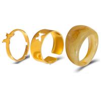 Zinc Alloy Ring Set, with Acrylic, plated, three pieces & fashion jewelry & for woman [