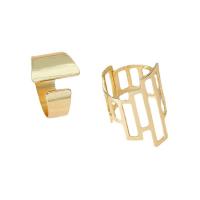 Zinc Alloy Ring Set, gold color plated, 2 pieces & fashion jewelry & for woman, golden, 17mm [