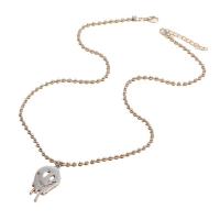 Zinc Alloy Necklace, silver color plated, fashion jewelry & for woman, silver color Approx 21-50 cm 