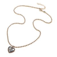 Zinc Alloy Necklace, Heart, fashion jewelry & for woman, silver color Approx 21-50crafts cm 