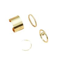 Zinc Alloy Ring Set, gold color plated, 4 pieces & fashion jewelry & for woman, golden, 15mm,17mm [