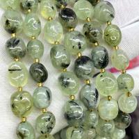 Prehnit-Perlen, Prehnit, Klumpen, DIY, grün, 10x15mm, Länge:ca. 39 cm, verkauft von Strang