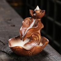 Incense Smoke Flow Backflow Holder Ceramic Incense Burner, Porcelain, half handmade, for home and office & durable [