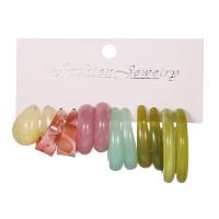 Acrylic Stud Earring, injection moulding, fashion jewelry & for woman, multi-colored 