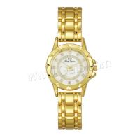 Women Wrist Watch, Zinc Alloy, with Glass & 304 Stainless Steel, Round, plated, fashion jewelry & Chinese movement & for woman & with rhinestone Approx 216 mm 