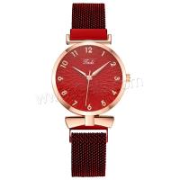Women Wrist Watch, 304 Stainless Steel, with Glass & Zinc Alloy, Round, rose gold color plated, fashion jewelry & Chinese movement & for woman Approx 26.5 cm [