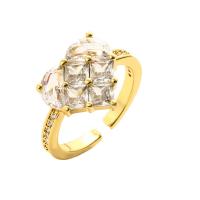 Cubic Zirconia Micro Pave Brass Finger Ring, plated, fashion jewelry & micro pave cubic zirconia inner ~21mm 